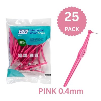 TePe Angle Pink Größe 0 - 0,4 mm Interdentalbürste - 1 Packung mit 25 Bürsten