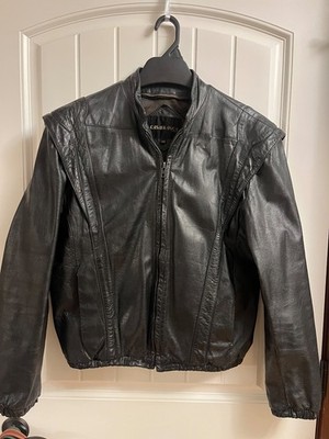 Vintage Casablanca Genuine Leather Bomber Jacket Black Size 40