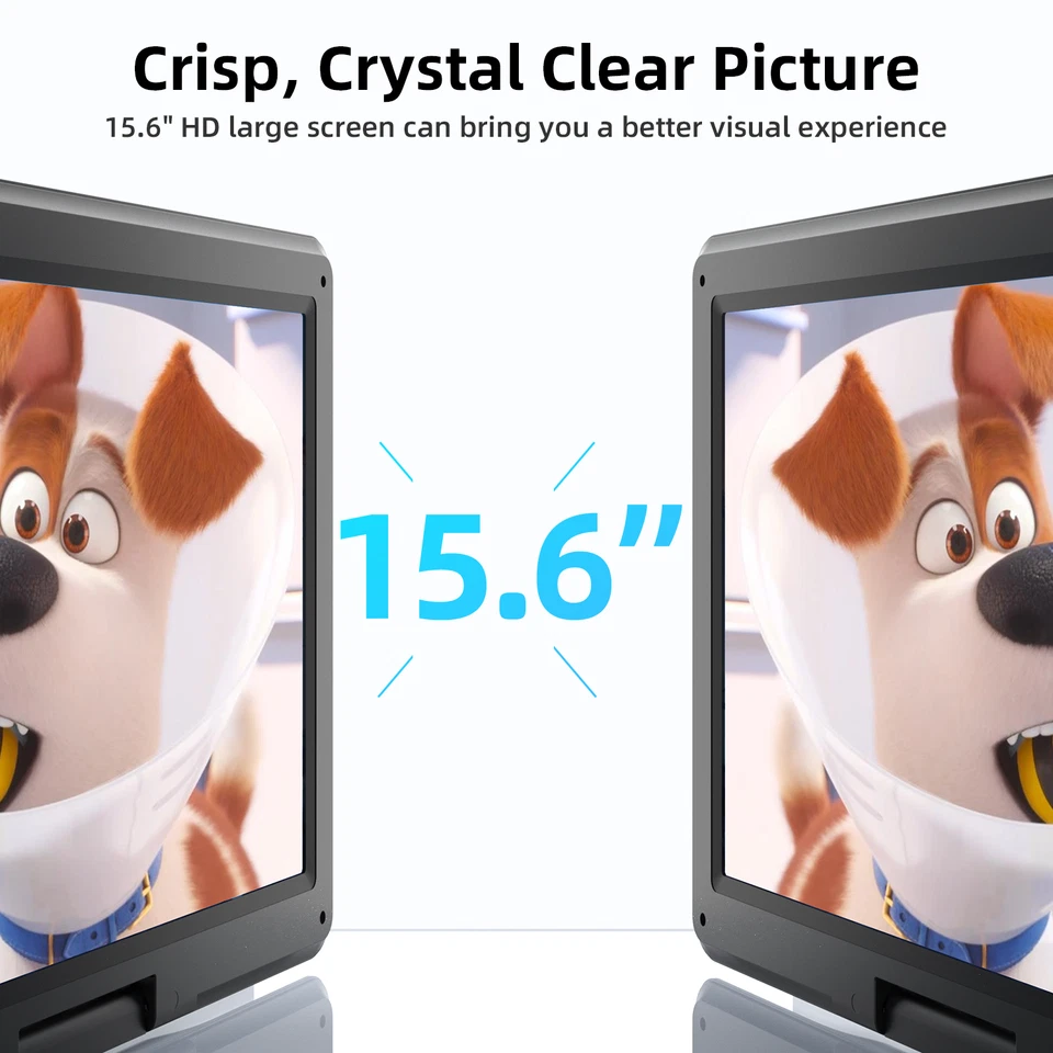 TENKER 16.9" Portable DVD Player 14" HD Swivel Screen 6 Hrs Rechargeable Battery - Image 4 of 4