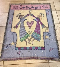 Earth Angels Tapestry Throw Blanket by Judy Norika for RTC Large 48x32 Sundays