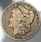 1891 CC Morgan Silver Dollar - Fine Details !!