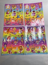 Vintage Lisa Frank Sticker Sheets Fairies Cat Tiger Dog Turtle Lot Of 4 S1122