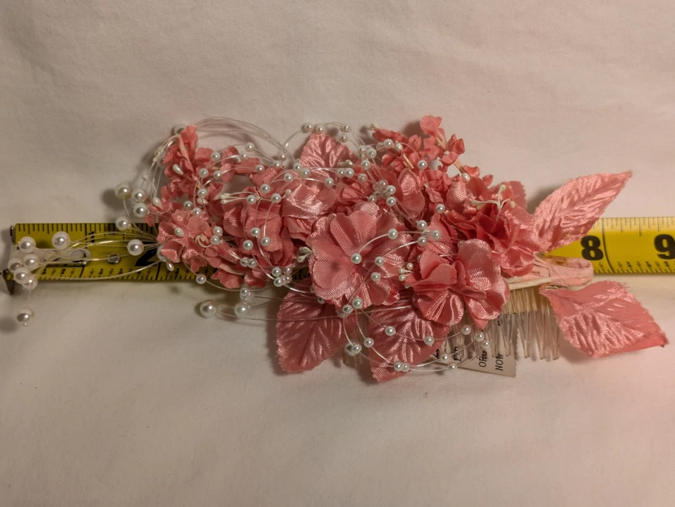 6 peines de pasadores de la década de 1980 cosplay damas de honor perla satinado flor accesorios para el cabello  Foto 4 de 4