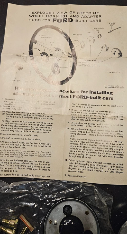 Nuevo 1940-1948 Ford Deluxe 6 & 8 Grant Cromo Volante Adaptador Kit 3297 Foto 2 de 4