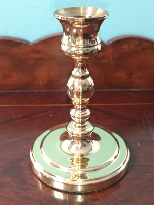 Baldwin Polished Solid Brass Candlestick Holder 4 5/8  T 