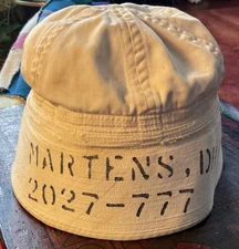 Vintage US Navy Sailor Bucket Hat Dixie Cup Cap  - Stenciled Martens 2027 - 777