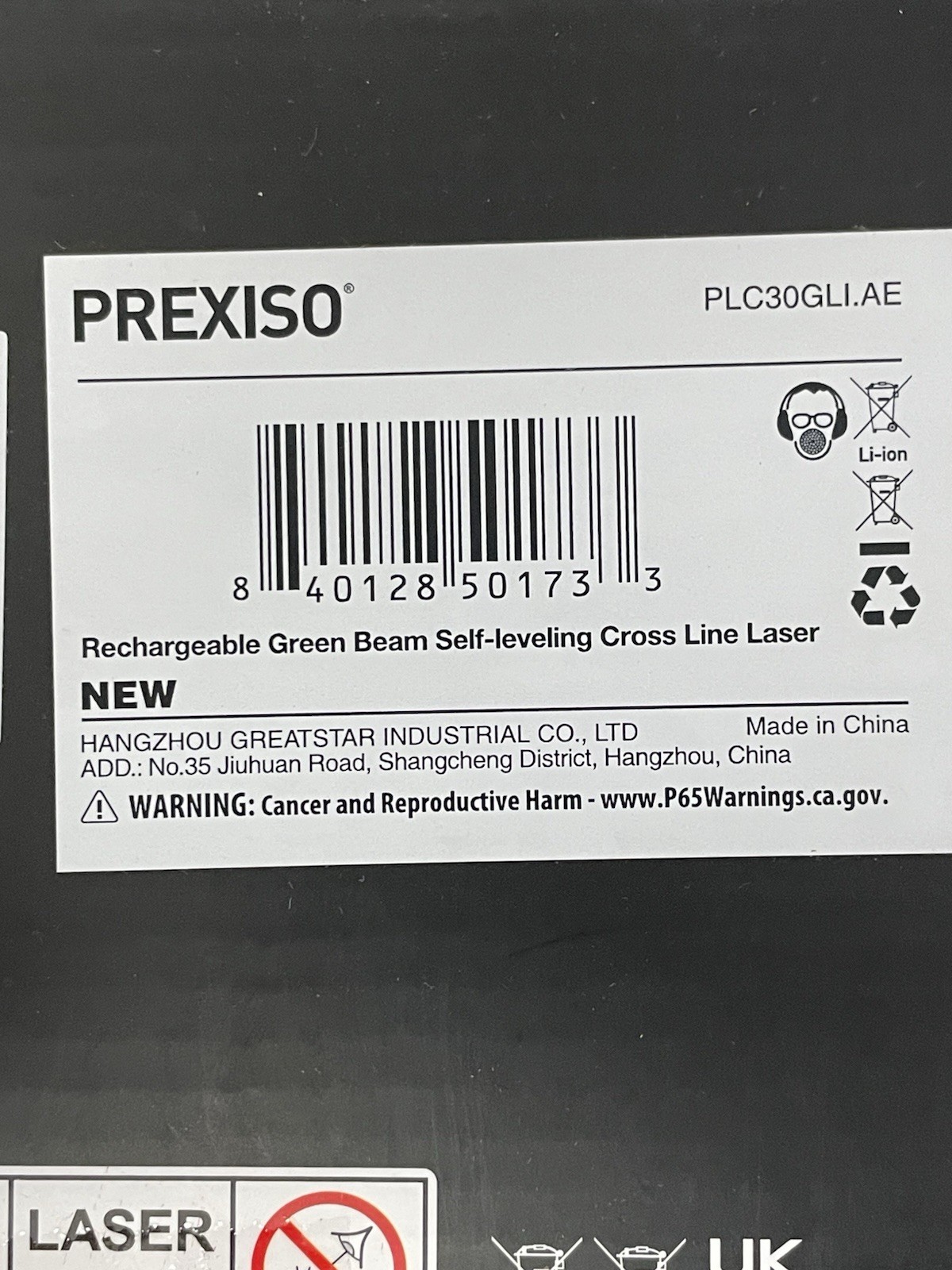 PREXISO Laser Level Self Leveling - 100Ft Rechargeable Cross Line Laser Green...