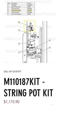 Rotary Lift String Potentiometer Kit M110187KIT For Mobile Column Lift 