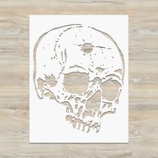 Skull Bullet Stencil Reusable Halloween Horror 5" x 6", Milk White