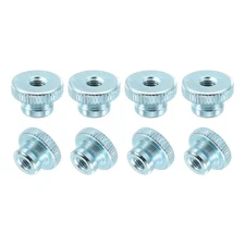 Knurled Thumb Nuts, 8Pcs M5 Carbon Steel Nut High Head Through Hole, Light Blue