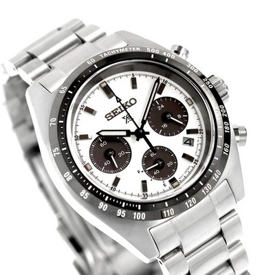 Seiko Prospex Speedtimer SBDL125 Solar Chronograph Panda White Watch 39mm Japan