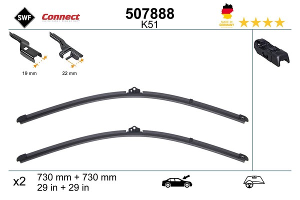 SWF Scheibenwischer Wischblatt Vorne FüR Ford Focus III Turnier-image