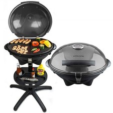 Electric BBQ Grill Indoor Outdoor | 5 Heat Settings Non-Stick Portable Grey