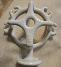 Antique Toothbrush & Cup Holder        Wall- Mounted;  Porcelain Enamel