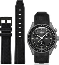 Bands for Moonswatch Watch,Curved Silicone Strap Compatible with Omega X Swatch