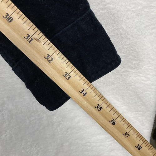 WOOLRICH Uomo L Nero Spessa Sopra Camicia Feltro Flanella Abbigliamento da Lavoro Outdoor Campeggio Escursione - Foto 9 di 10