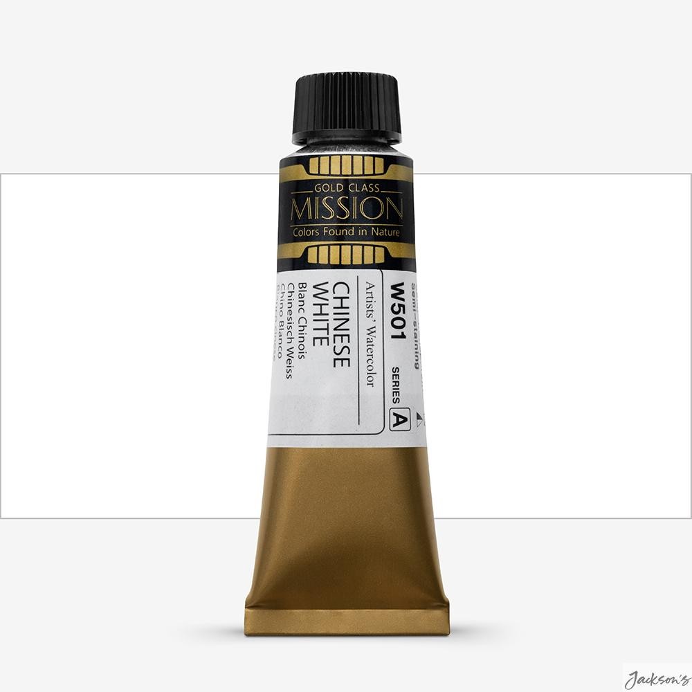 Mijello Mission Gold Watercolour Paint Tube 15ml PW6 Chinese White Transparent