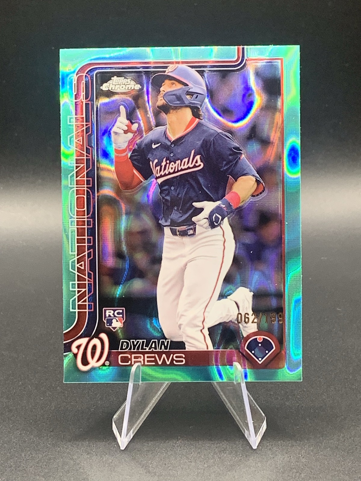 2025 Topps Chrome - Dylan Crews #146 Aqua Lava Refractor /199 (RC)