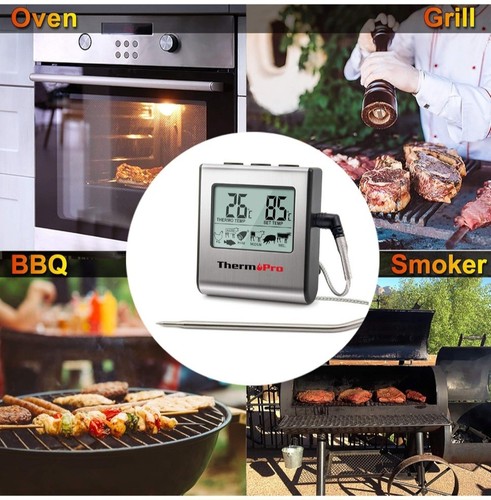 ThermoPro TP16 Termometro digitale per cottura carne con alimenti lunghi in acciaio inox - Foto 7 di 8