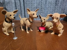 5" RARE PLASTIC Vintage TACO BELL Chihuahua Dog Yo Quiero Figure Toy lot 4 READ