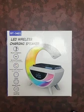 Smart Table LAMP light sound machine 4 in 1 Wireless Charger Bluetooth Speaker