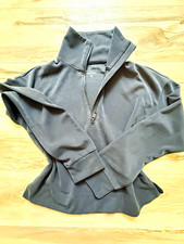 Athleta Women  s Gray 1/4 Zip Mock Neck Long Sleeve Stretch Knit Pullover 2XS