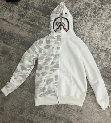 Bape White Half Camo Full Zipup Hoodie Size M | eBay