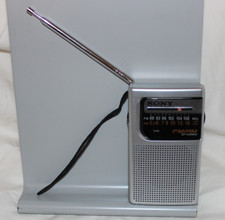 Vintage Sony ICF-S10MK2 Pocket Portable AM/FM Radio Silver Tested Works
