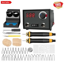 Professional Wood Burning Kit with Digital Thermometer & 30 Adjustable Tips