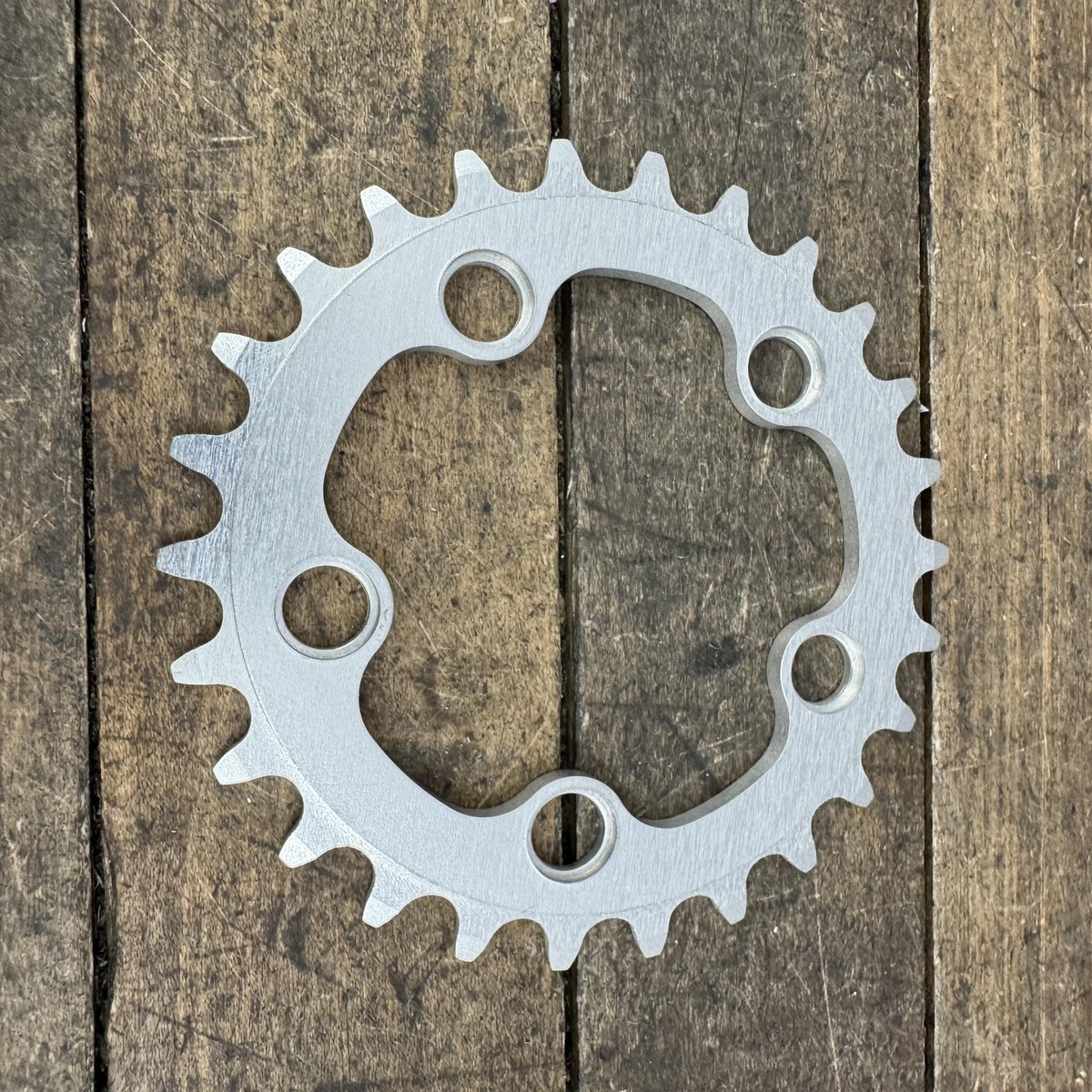 Vintage QBP 26T Engagement Ring Chainring 74 BCD 4-Arm Silver 7075