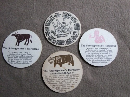 Beer mat, The Schweppesman's Horoscope, part 2