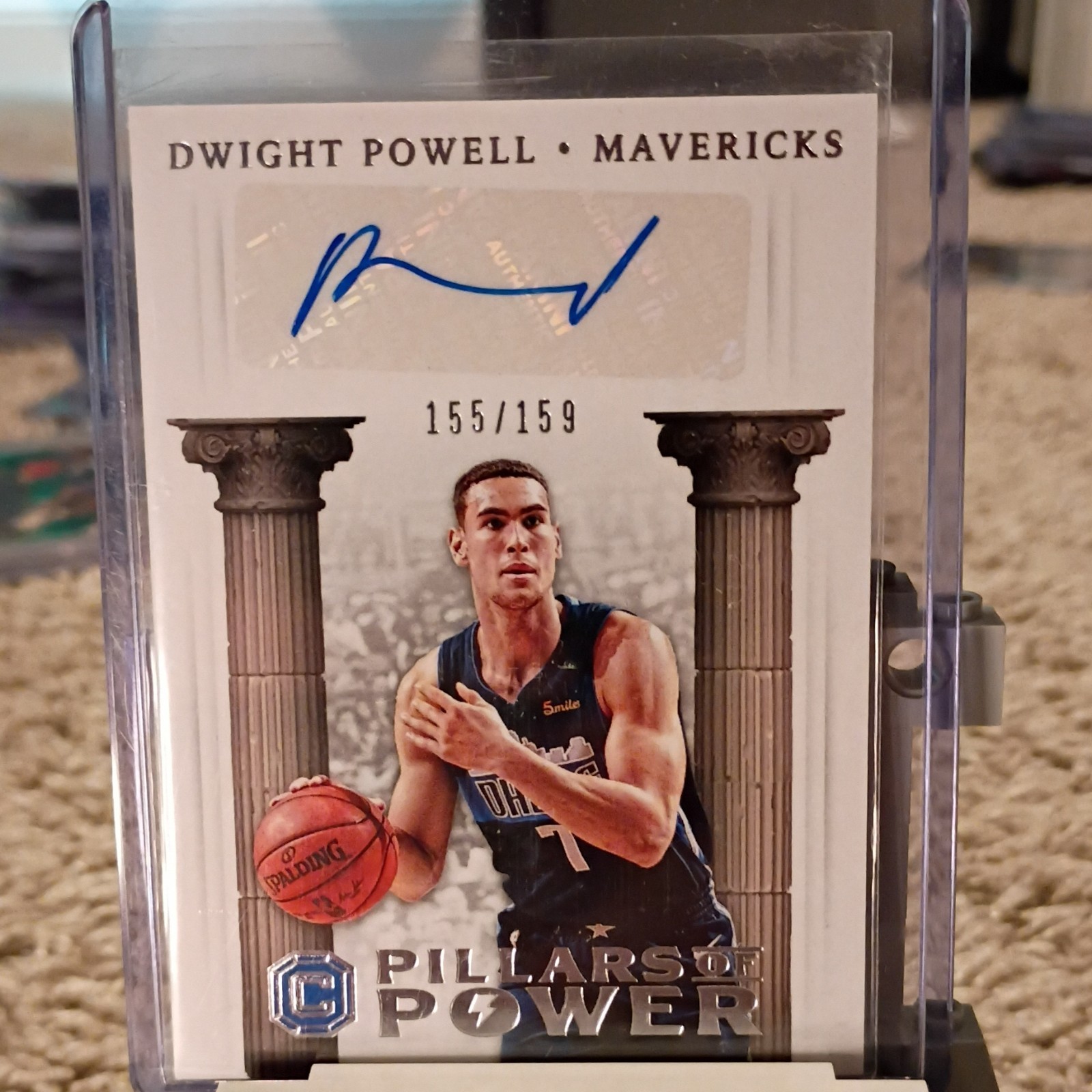 Panini Cornerstones 2017-18 Dwight Powell Pillars of Power Auto PP-DPW /159 Mavs
