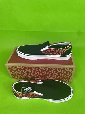 Men's Vans Slip-On Logo Flame Black Skate Shoes NIB! New! Fabulous!! 8