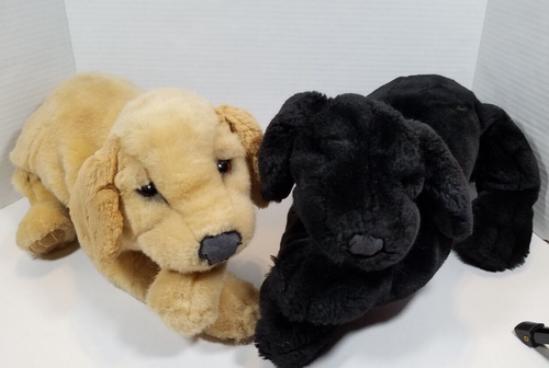 Folkmanis Labradores Negros y Amarillos Laboratorio Cachorro Perros Marioneta de Mano Peluche Realista - Imagen 2 de 15