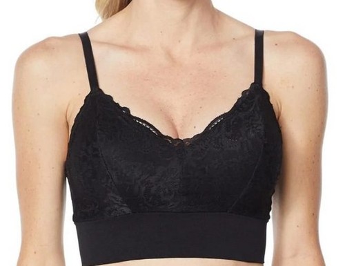 Rhonda Shear Black Lace Leisure Bra Removable Pads New Wire free - Picture 5 of 5