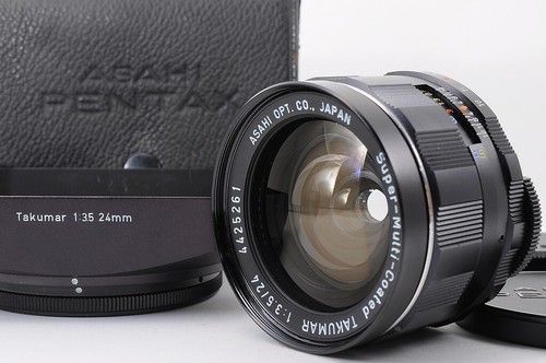 【TOP MINT】PENTAX Super Multi Coated TAKUMAR 24mm F/3.5 Lens M42 + Hood JP #5171