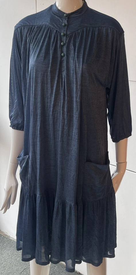 Vestido de té vintage años 70 Radley crepé abotonado pecho talla 10 - 34"/86 cms en muy buena condición Foto 4 de 4