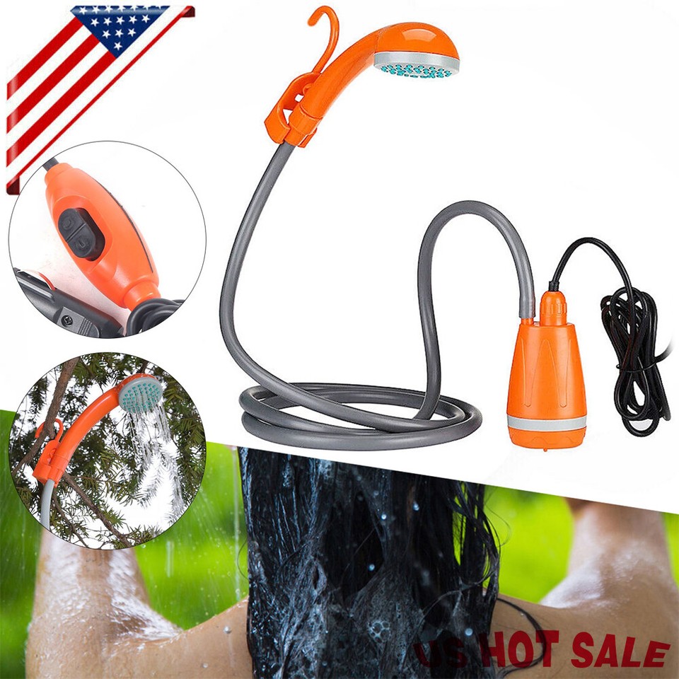 PORTABLE OUTDOOR CAMPING SHOWER HEAD WATER PUMP SHOWER HEAD 5L/MIN NEW