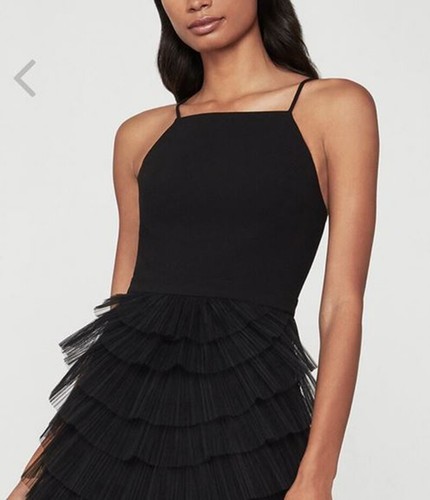 NUEVO VESTIDO DE TUL PLISADO BCBG MAX AZRIA CASANDRA NEGRO YWI64K99 TALLA 6 $348.00 - Imagen 3 de 8