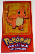 1999 TOPPS POKEMON JUMBO CHROME CHARMANDER #4 of 5 TV SERIES 1 TINY DING READ (B