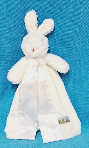 Bunnies By the Bay White Bunny Rabbit Security Blanket Lovey Satin Trim ...