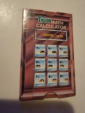 old 1970s scarce mini TRIX CEREAL box CALCULATOR manual divide premium prize toy