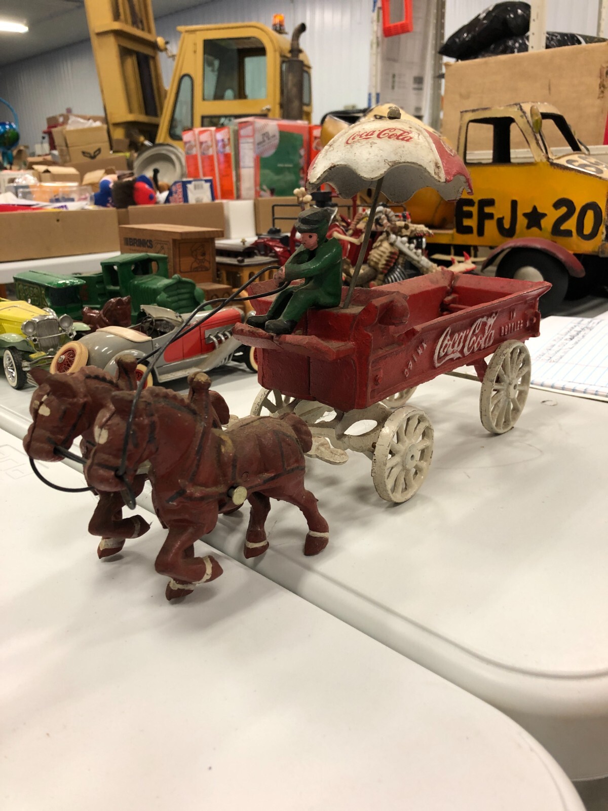 Cast Iron Horse Drawn Coca Cola Wagon eBay