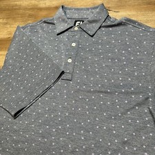 Footjoy Golf Polo Shirt Men  s Large Gray Geometric Flower Print Performance