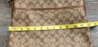 Coach F58297 Signature File Crossbody Bag Purse Brown | eBay