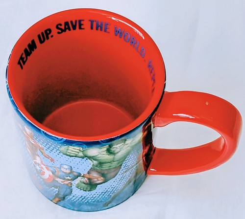 Disney Marvel Avengers Super Heros Comics Coffee Mug Cup Ceramic Blue Red 14 Oz - Picture 6 of 11