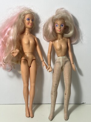 1985 Hasbro Jem & the Holograms 2 JERRICA Dolls  Pink Hair 12  Vintage