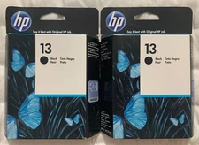 HP 13 Black Ink Cartridge Twin Pack 2 x C4814A Genuine Sealed Retail Box FreeSH