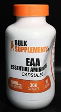 BulkSupplements.com EAA Essential Amino Acids Capsules, 360 Ct, EX: 9/30/2026