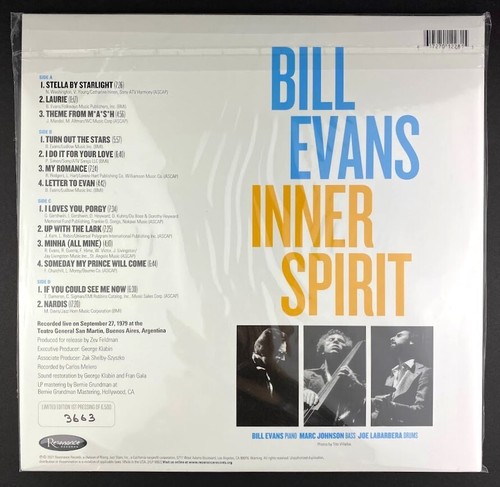 Bill Evans Inner Spirit vinyl Record Store Day RSD Jazz #3663 2x LP New SEALED - Picture 5 of 7
